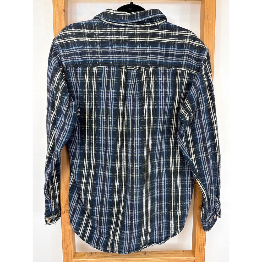 Field & Stream Blue White Plaid Button Up Flannel Cotton Long Sleeve Shirt M - Picture 5 of 8